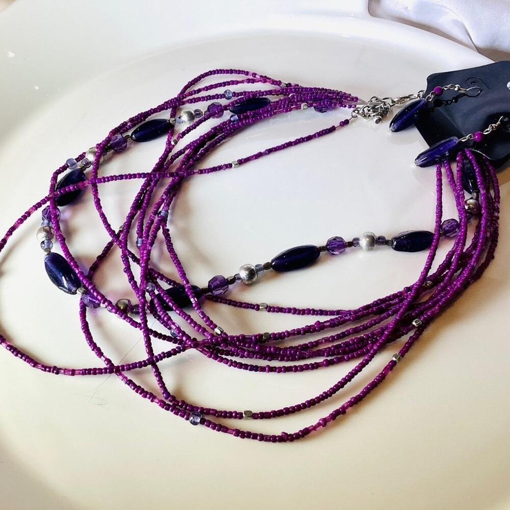 Multiple Strand Necklace and Earrings Set